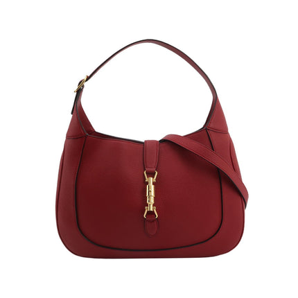 Gucci Jackie 1961 Medium Red Graind Leather Gold Hardware-Luxbags