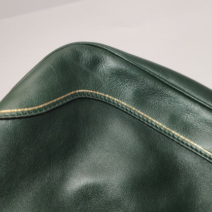 Gucci Jackie Soft Medium Green Leather Shoulder Bag With Strap