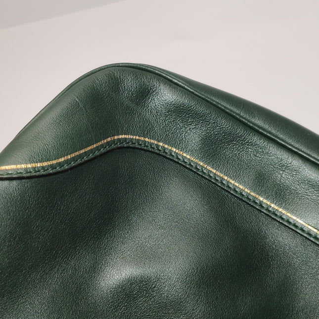 Gucci Jackie Soft Medium Green Leather Shoulder Bag With Strap
