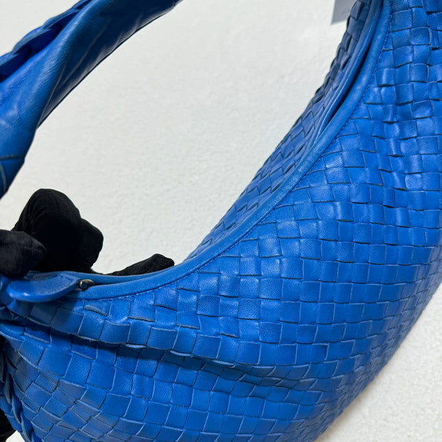 Bottega Veneta Veneta Hobo Medium Royal Blue Intrecciato Leather Bag 40cm
