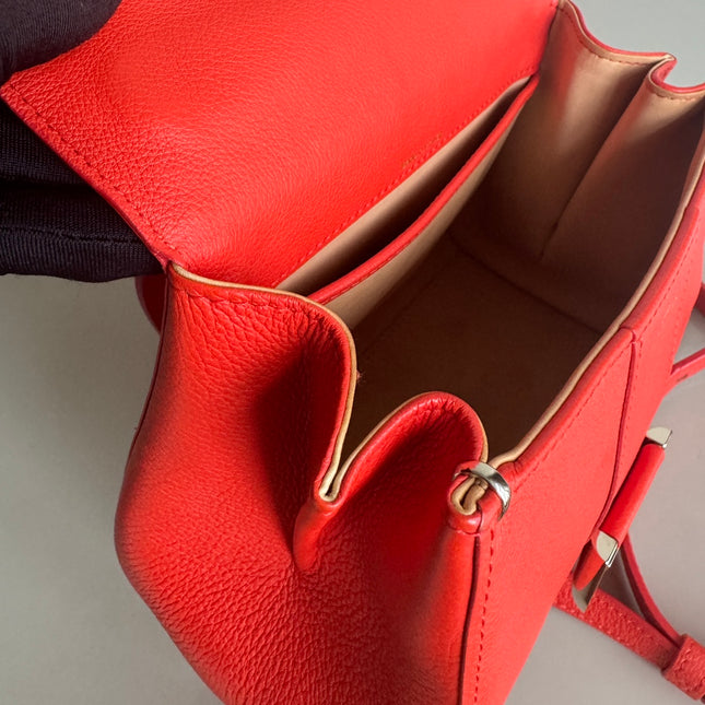 Sold Delvaux Brilliant Mini Bright Red Calfskin Leather Crossbody Bag