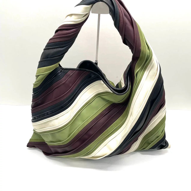 Bottega Veneta Hop Large Stripe Leather Hobo Bag 54cm