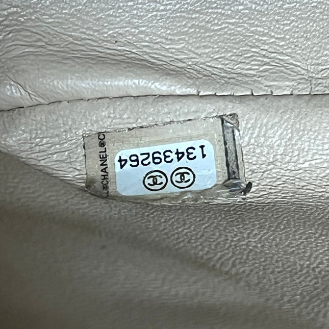 Chanel Classic Flap Jumbo Beige Caviar Leather Single Flap Silver Hardware