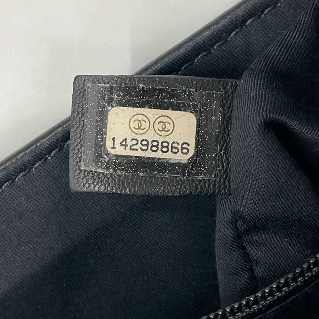 Chanel Classic Flap Medium Black Lambskin Leather Valentine Marine Charms