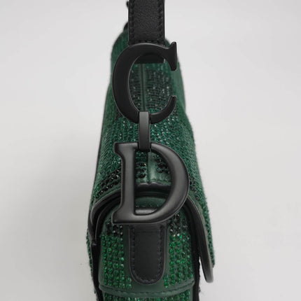 Sold Dior Saddle Mini 2019 Black and Green Beaded Shoulder Bag