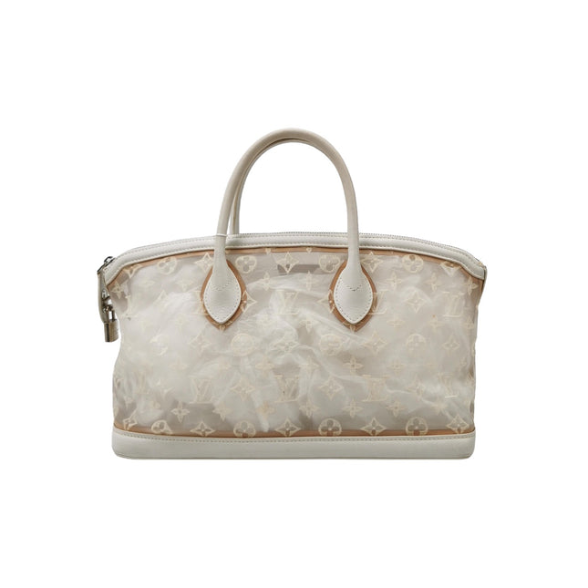 Louis Vuitton Lockit White Mesh Monogram and Leather Handbag