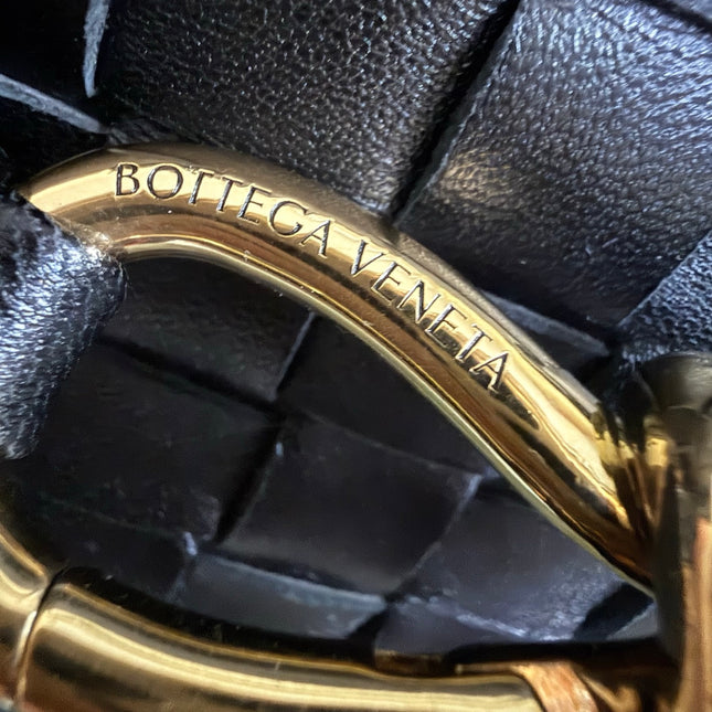 Bottega Veneta Andiamo Medium Black Intrecciato Leather Handbag