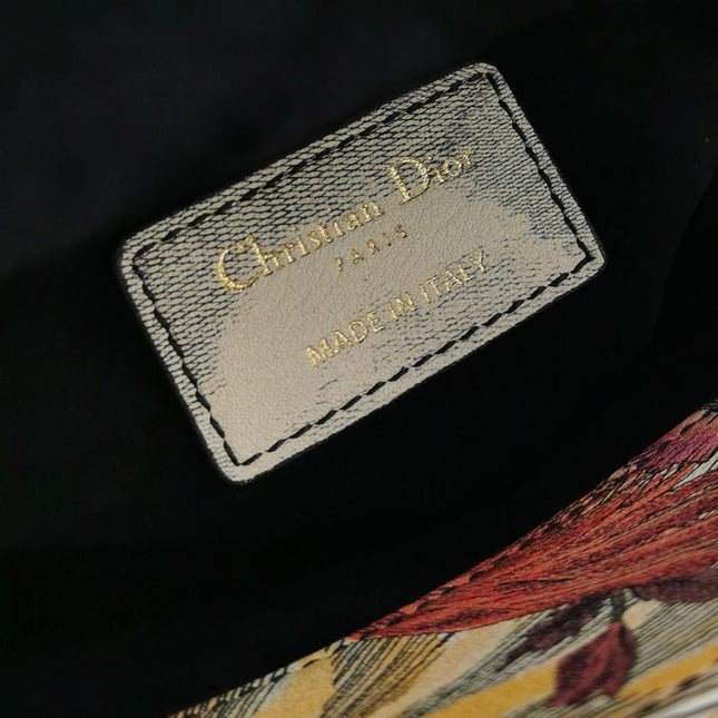 Lady Dior Mini Embroidered Phoenix Cloth Multicolor Handbag