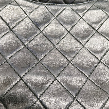 Chanel Vintage Mini CC Tassel Flap Bag Black Lambskin Matelasse Chain