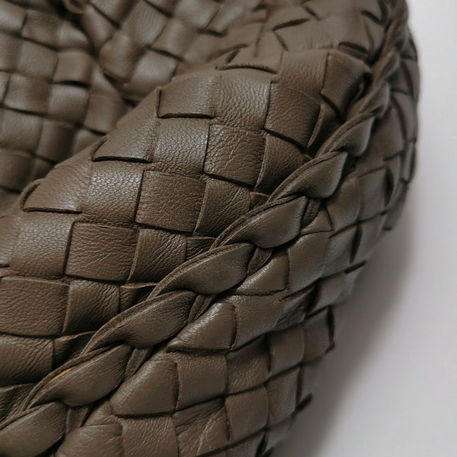 Bottega Veneta Belly Hobo Intreccio Leather Grey Large 54cm
