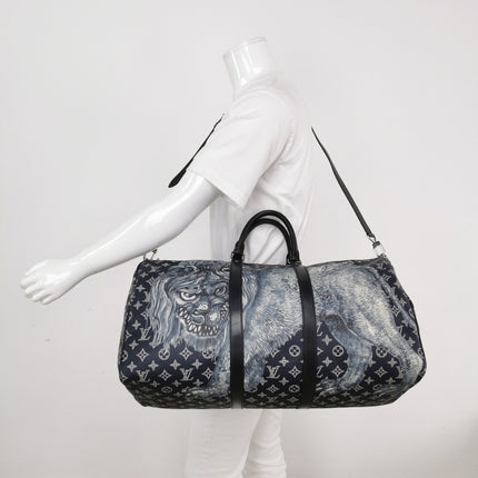 Louis Vuitton x Chapman Brothers Keepall 55 Bandouliere Lion Navy