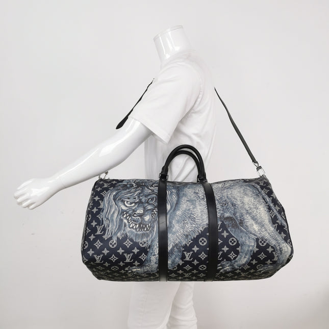 Louis Vuitton x Chapman Brothers Keepall 55 Bandouliere Lion Navy