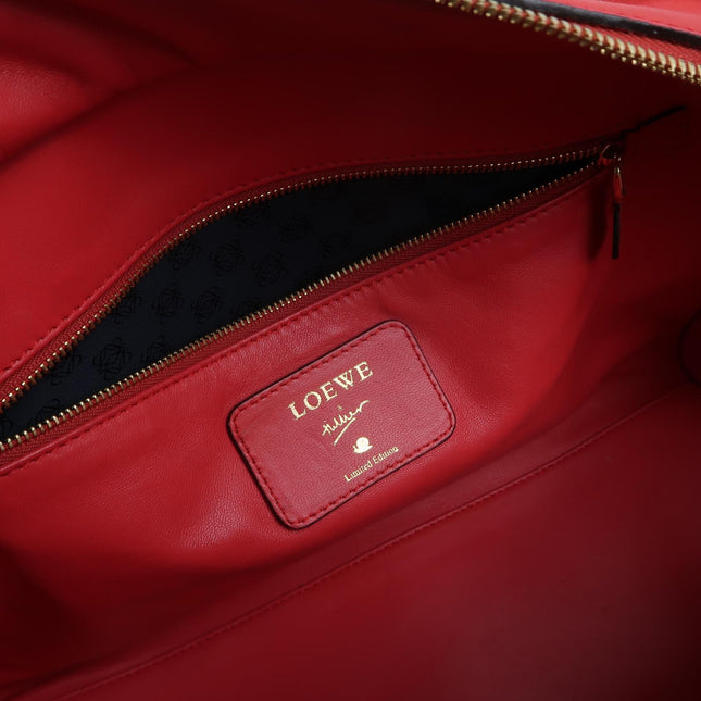 Loewe Amazona 36 Medium Red Leather Snail Lock Gold-tone Hardware