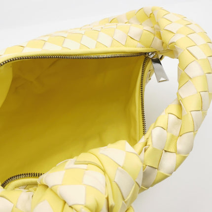 Bottega Veneta Teen Jodie Yellow White Checkered Intrecciato Leather