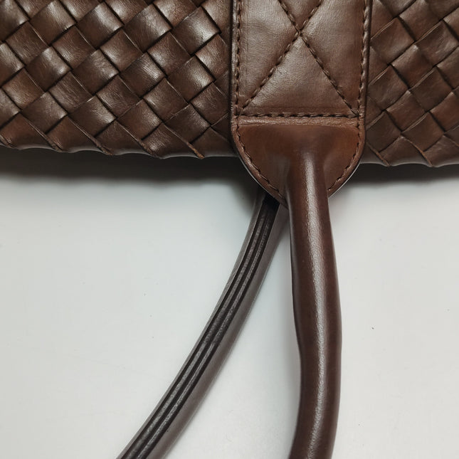Bottega Veneta Cabat Tote Intreccio Leather Dark Chocolate Brown 44cm