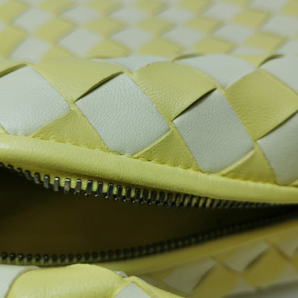 Bottega Veneta Teen Jodie Yellow White Checkered Intrecciato Leather