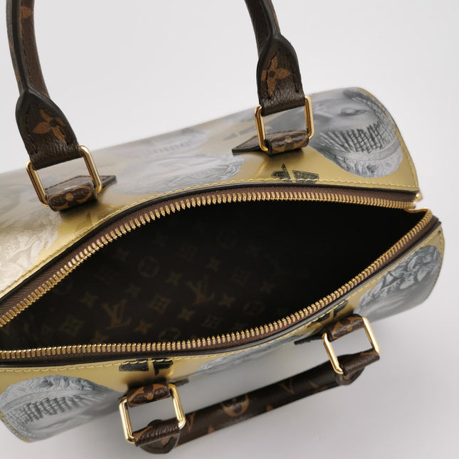 Louis Vuitton Speedy 25 Bandouliere Fornasetti Museum Gold