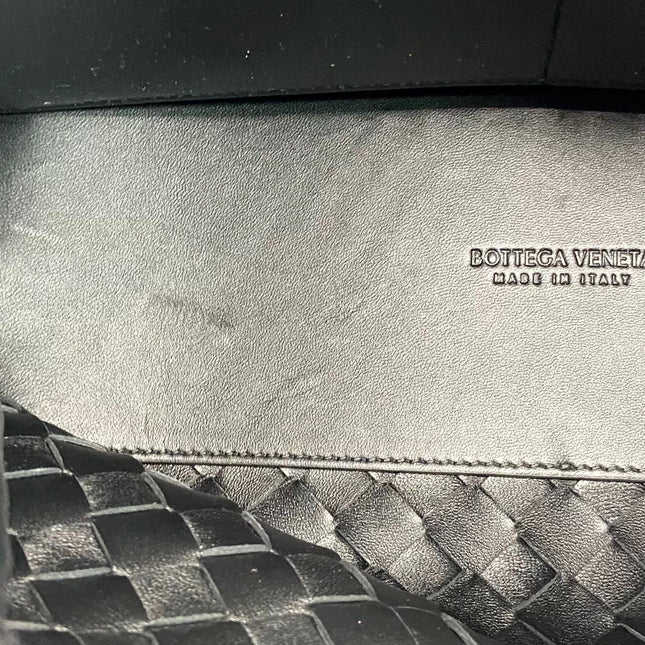 Bottega Veneta Andiamo Medium Black Intrecciato Leather Handbag