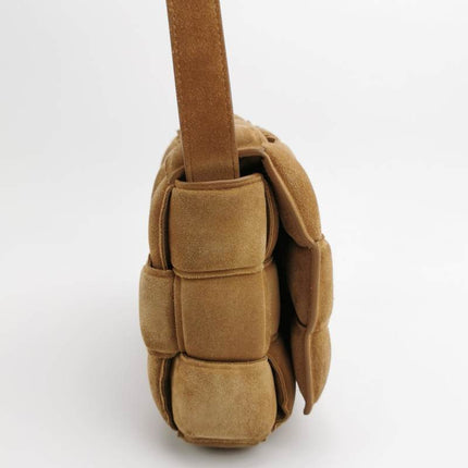 Bottega Veneta Padded Cassette Suede Leather Light Brown Beige