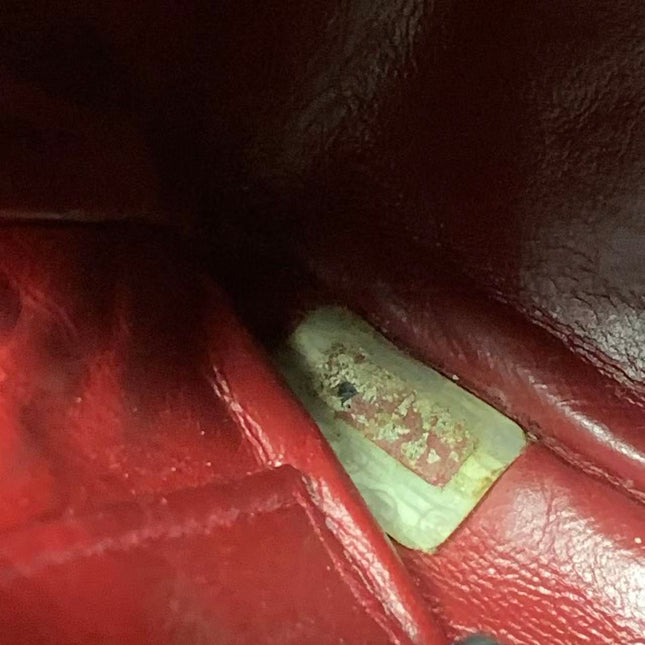 Chanel Vintage Camera Bag Red Lambskin Leather Gold Bajou Chain