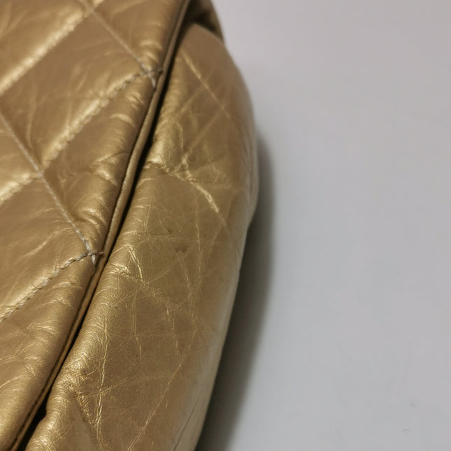 Chanel Paris Bombay Pondicherry Flap Bag Quilted Large Gold Shiny Calfskin Leather