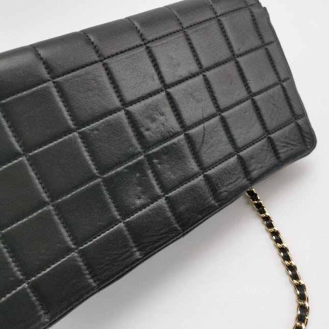 Chanel East West Chocolate Bar Black Leather