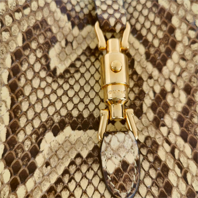 Sold Gucci Jackie 1961 Mini Python-skin Leather Bag with Adjustable Strap Size Multicolor