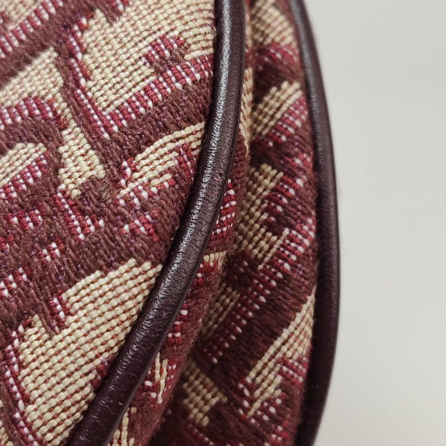 Dior Saddle Medium Burgundy Oblique Monogram Canvas with Strap
