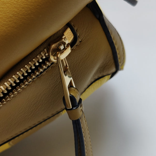 Loewe Puzzle Small Yellow Brown Stripes Crossbody Bag