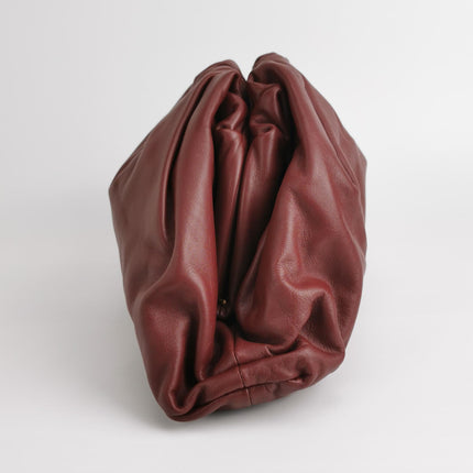 Bottega Veneta Pouch Calfskin Leather Burgundy Large