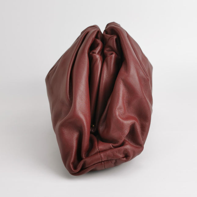 Bottega Veneta Pouch Calfskin Leather Burgundy Large
