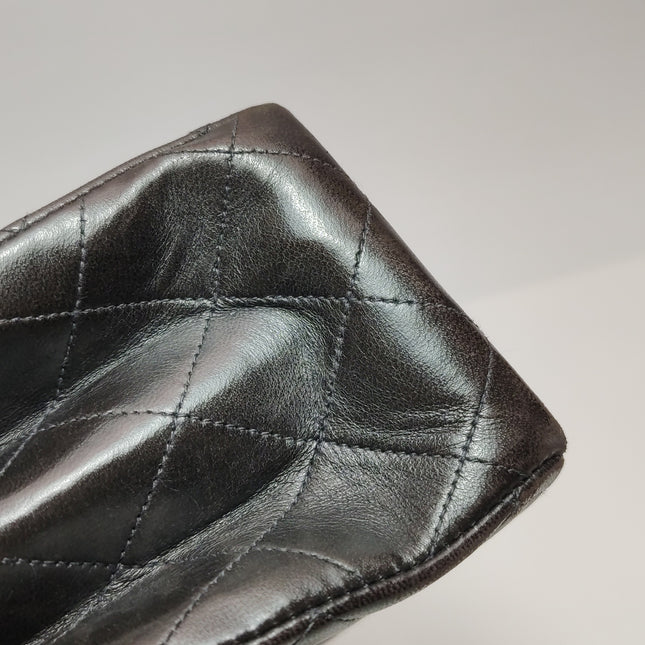 Chanel Double Sided Small Classic Flap Black Lambskin Leather 24k Gold Hardware, 1996-1997