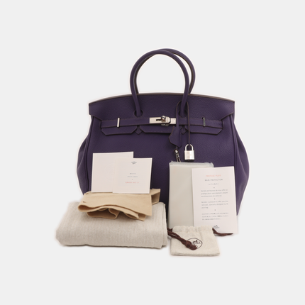 Hermes Birkin 35 Togo Iris Violet Purple Palladium Hardware