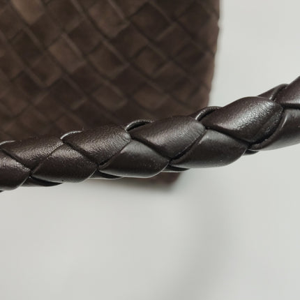 Bottega Veneta Andiamo Medium Dark Brown Suede Handbag