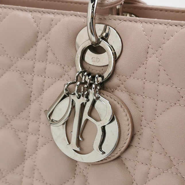 Sold Lady Dior 2012 Large Bag Pink Lambskin Cannage Leather