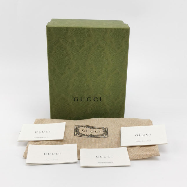 Gucci Mini Crystal Monogram and Bow Green Nylon Clutch With Chain