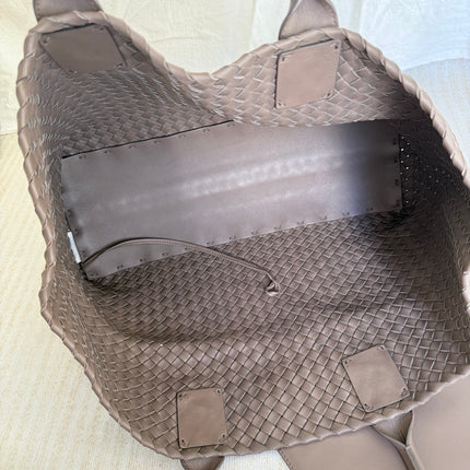 Bottega Veneta Cabat Large Intreccio Leather Tote Bag Grey 40-43cm