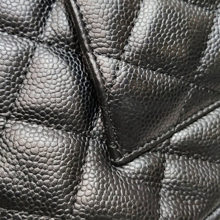 Chanel Classic Flap Jumbo Black Caviar Leather Single Flap 24k Gold Hardware 2008