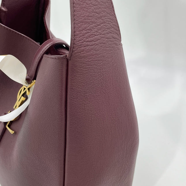 Yves Saint Laurent YSL Le 5 A 7 Hobo Small Burgundy Calfskin Shoulder Bag