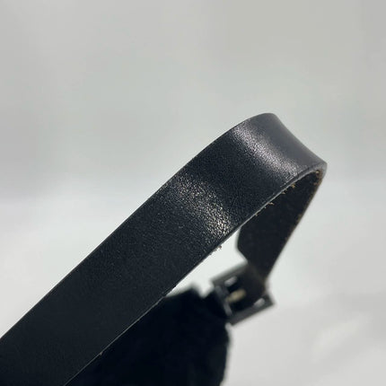 Fendi Mamma Baguette Black Faux Fur Shoulder Bag