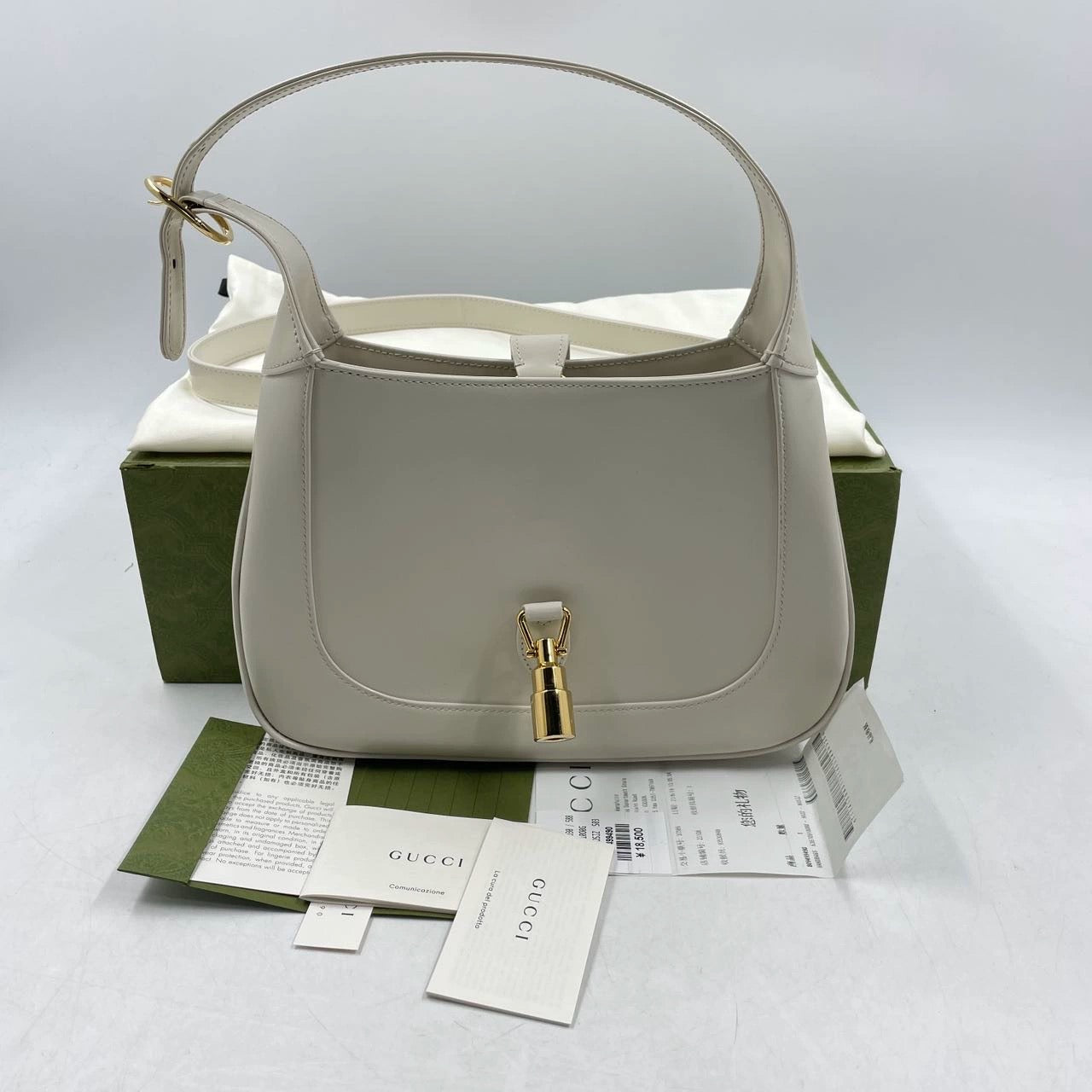 Sold Gucci Jackie 1961 Small Leather Bag with Adjustable Strap White