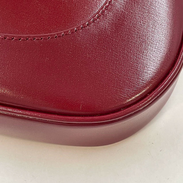 Gucci Jackie 1961 Small Burgundy Red Leather Bag with Adjustable Strap