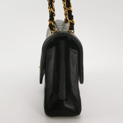 Chanel Double Sided Small Classic Flap Black Lambskin Leather 24k Gold Hardware, 1996-1997