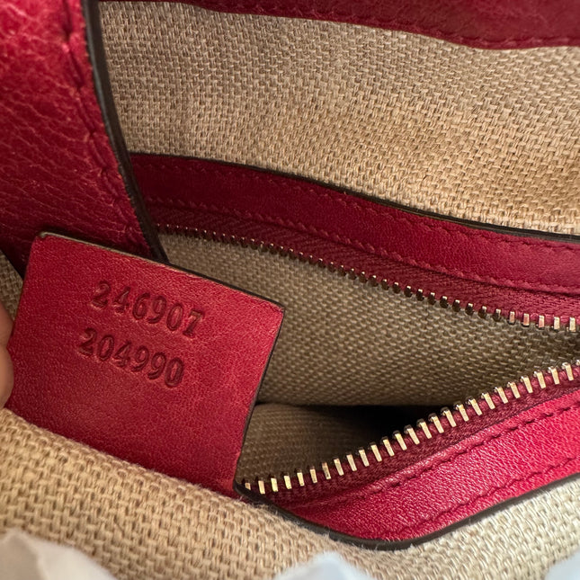 Gucci Jackie Medium Red Calfskin Leather Crossbody Bag