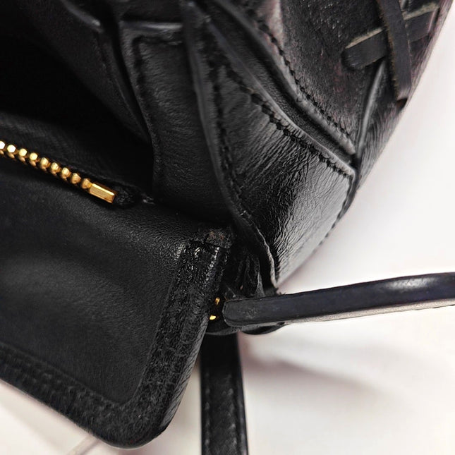 Loewe Puzzle Medium Black Whipstitch Leather Crossbody Bag