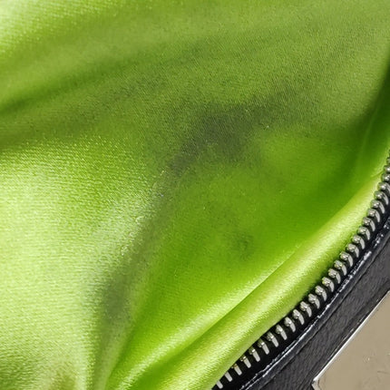 Fendi Mamma Baguette Black Lambskin Leather Green Enamel Buckle