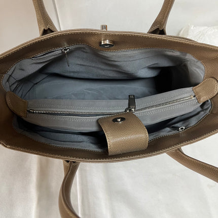 Chanel Cerf Executive Tall Brown Leather Handbag 30cm