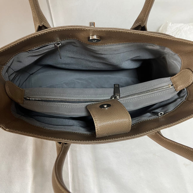 Chanel Cerf Executive Tall Brown Leather Handbag 30cm