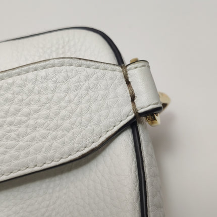 Fendi Baguette Selleria Medium White Calfskin Leather Crossbody Bag