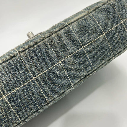 Chanel Ice Cube Chocolate Bar Medium Classic Flap Denim Green